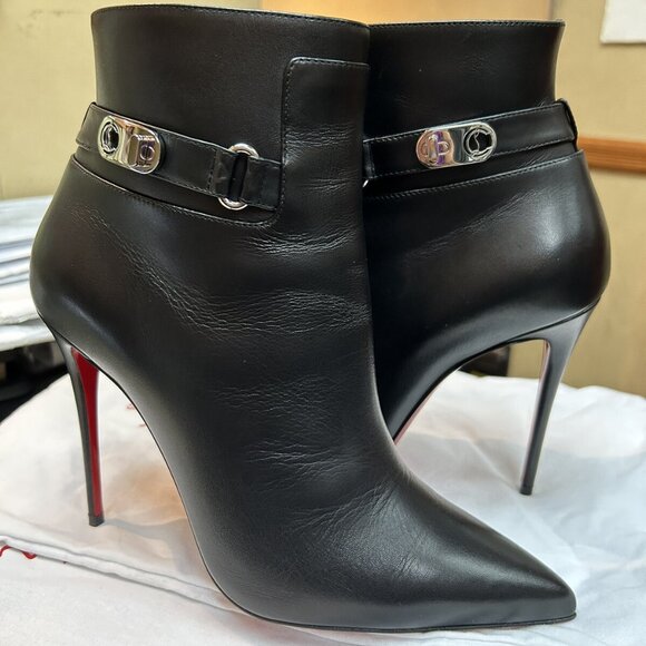 Christian Louboutin Lock So Kate Booty 100 Black Leather - Picture 4 of 12